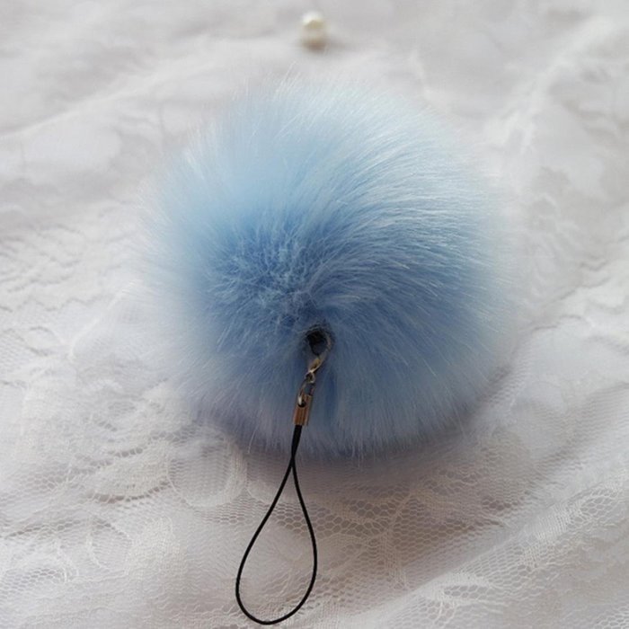 AutumnFall&reg; Rabbit Fur Ball Key Chains Mobile Phone Plug Backpack Bags Decorations (Pink) N4