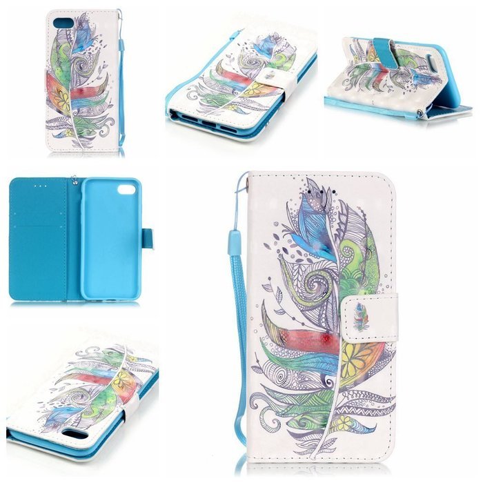 iPhone 7 Case,Yaheeda [3D Colored Drawing] [Flip Fit] Premium PU Leather Card-Slots Cash-Slots & Kickstand [Anti-Scratches... N67