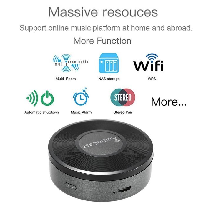 M5 AudioCast HIFI Music Receiver Airplay DLNA IOS & Android Airmusic 2.4G WIFI Audio Speaker for Spotify Wireless... N3