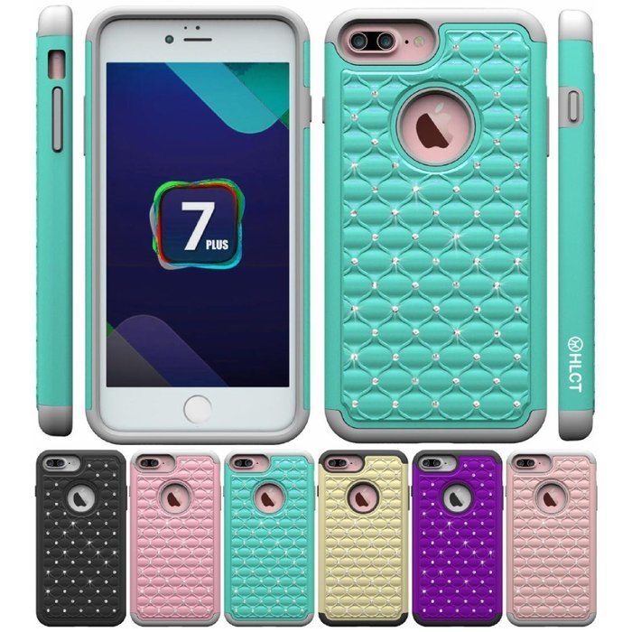 iPhone 7 Plus Case, [5.5 Inch] by HLCT, Soft Interior Silicone Bumper & Hard Shell Solid PC Back, Shock-Absorption... N3