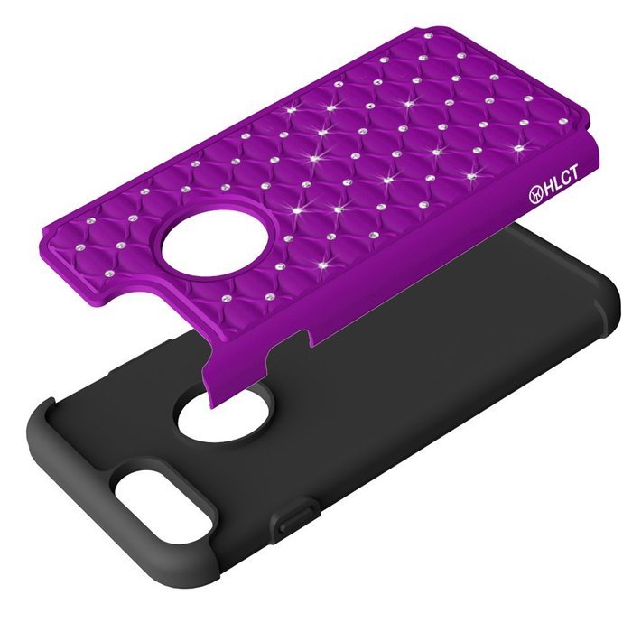 iPhone 7 Plus Case, [5.5 Inch] by HLCT, Soft Interior Silicone Bumper & Hard Shell Solid PC Back, Shock-Absorption... N4