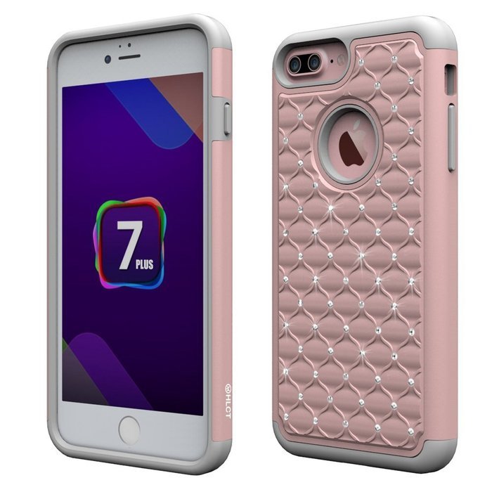 iPhone 7 Plus Case, [5.5 Inch] by HLCT, Soft Interior Silicone Bumper & Hard Shell Solid PC Back, Shock-Absorption... N5