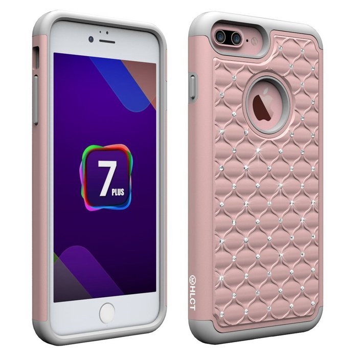 iPhone 7 Plus Case, [5.5 Inch] by HLCT, Soft Interior Silicone Bumper & Hard Shell Solid PC Back, Shock-Absorption... N6