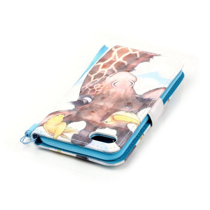 iPhone 7 Case,Yaheeda [3D Colored Drawing] [Flip Fit] Premium PU Leather Card-Slots Cash-Slots & Kickstand [Anti-Scratches... N72