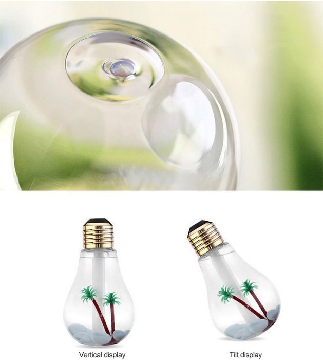 QianHai 400ml Essential Oil Diffuser for Aromatherapy, Bulb Shape Ultrasonic Cool Mist Humidifier with Multi-Color... N5