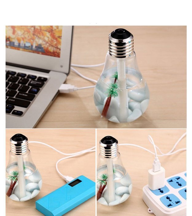 QianHai 400ml Essential Oil Diffuser for Aromatherapy, Bulb Shape Ultrasonic Cool Mist Humidifier with Multi-Color... N6