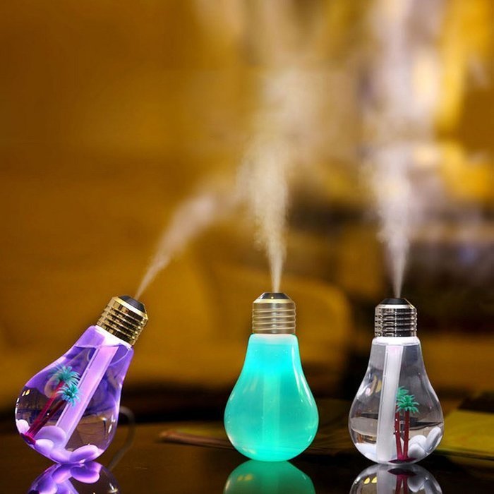 QianHai 400ml Essential Oil Diffuser for Aromatherapy, Bulb Shape Ultrasonic Cool Mist Humidifier with Multi-Color... N8