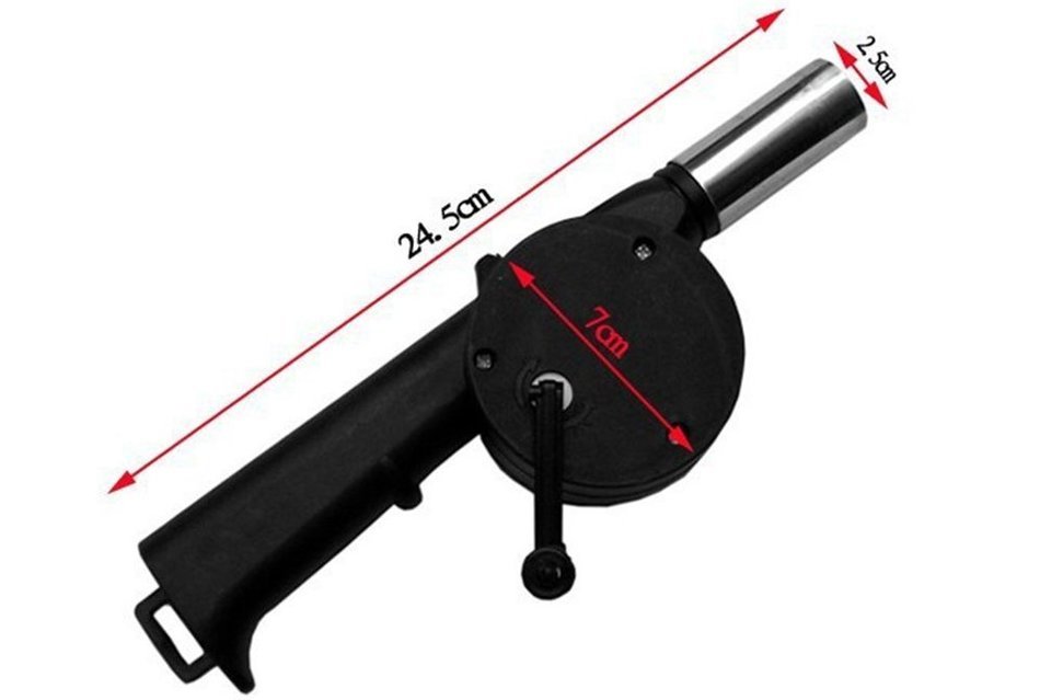 Hooshion New Outdoor Picnic Camping Hand Crank Powered Barbecue BBQ Grill Fan Air Blower N5