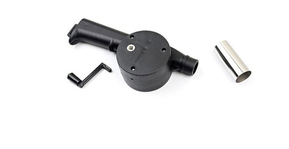Hooshion New Outdoor Picnic Camping Hand Crank Powered Barbecue BBQ Grill Fan Air Blower N6
