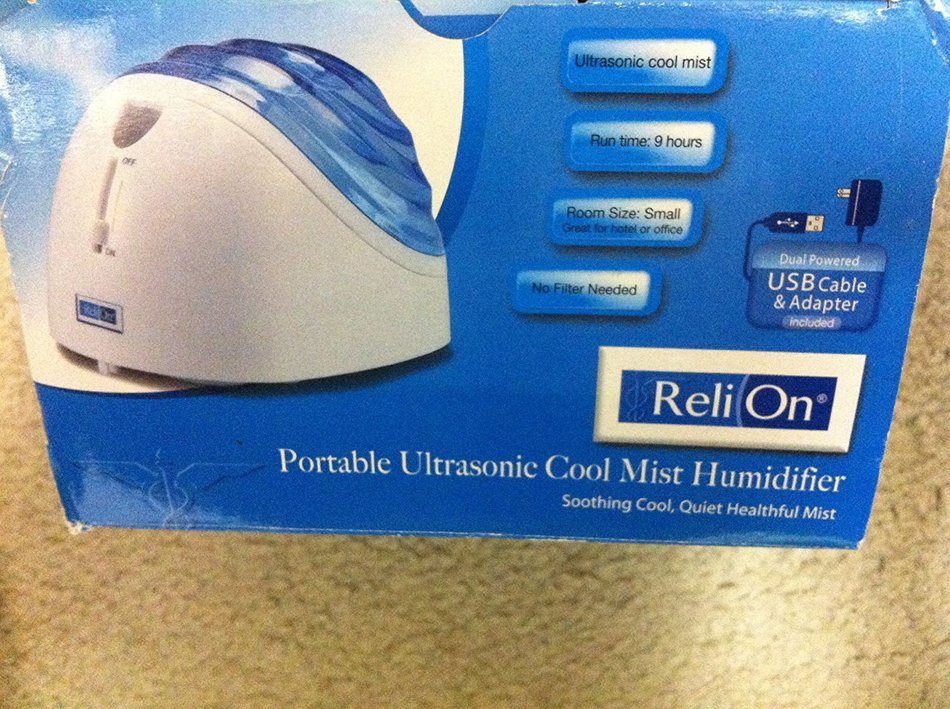 ReliOn Portable Ultra Sonic Cool Mist Humidifier USB Cable & Adapter N2