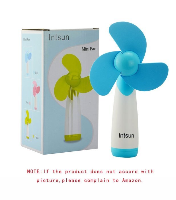 Intsun Handheld Portable Battery Operated Cooling Mini Fan Electric Personal Fans for Home and Travel (blue) N2