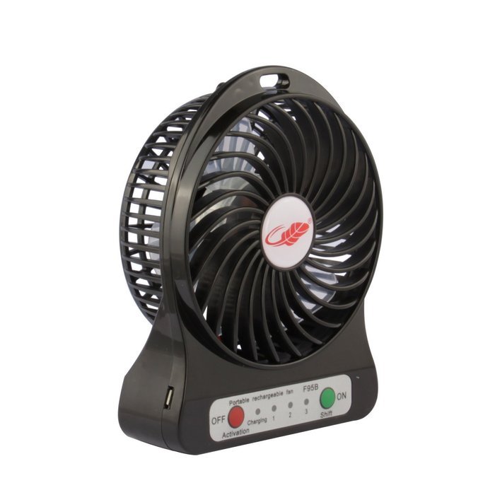 [New Generation] Findway Mini USB Fan 4-inch Vanes 3 Speeds Portable 18650 lithium-ion Rechargeable Battery or...