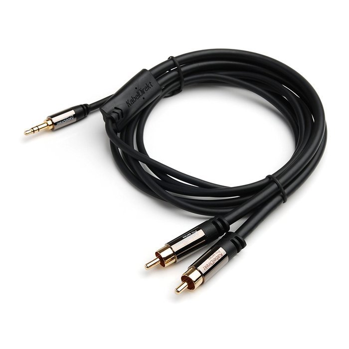 KabelDirekt (15 feet) 3.5mm Male to 2 x RCA Male Stereo Audio Cable - PRO Series