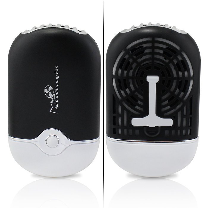 ESUMIC Portable Mini Air Conditioner Travel Handheld USB Rechargeable Cooling Fan for Summer (Black) N4