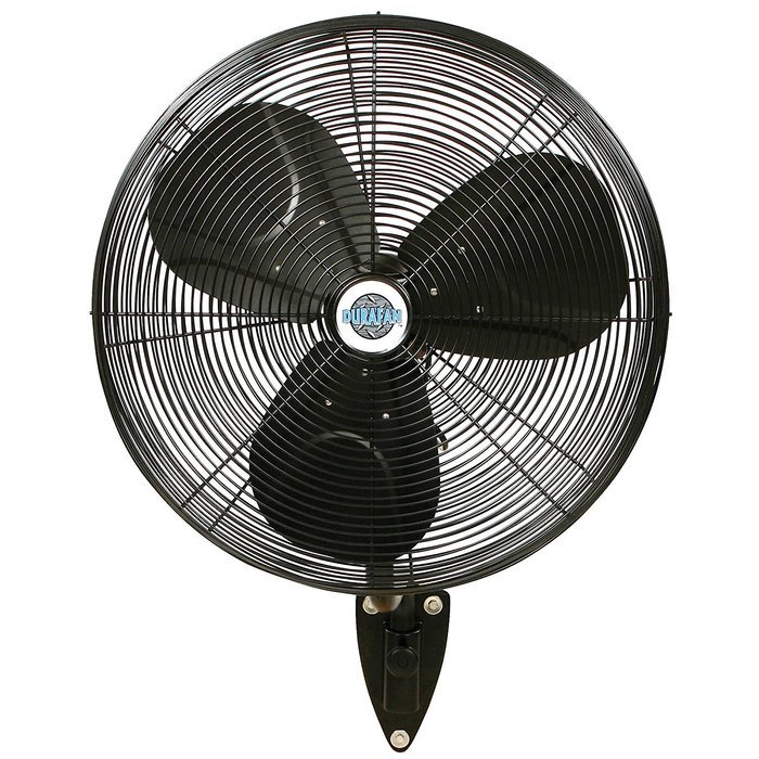 24" Durafan Indoor/Outdoor Oscillating Wall Mount Fan - Black