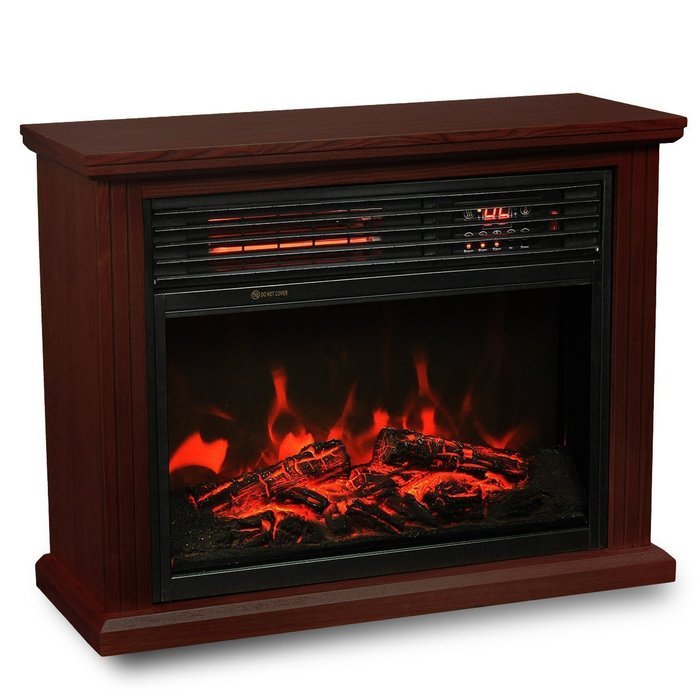 Ainfox 1500W LED Display Portable Fireplaces Heater with Remote Control Wooden Home N5