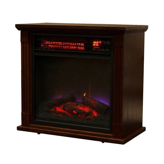 Ainfox 1500W LED Display Portable Fireplaces Heater with Remote Control Wooden Home N6