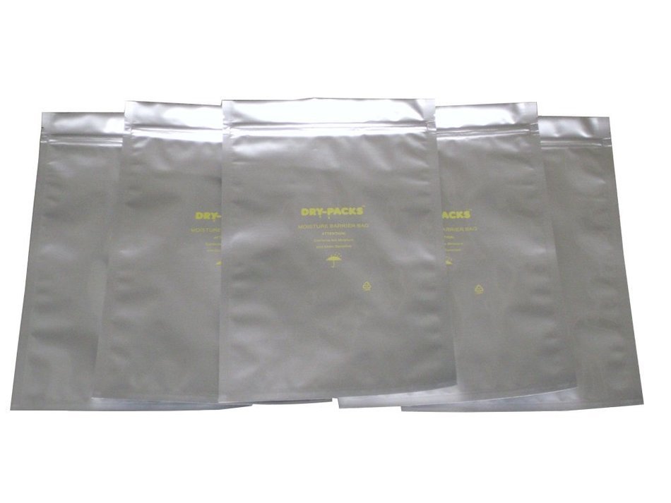 Dry-Packs 8 by 12-Inch Mylar Moisture Barrier Zipper Seal Recloseable Bag, Pack of 10