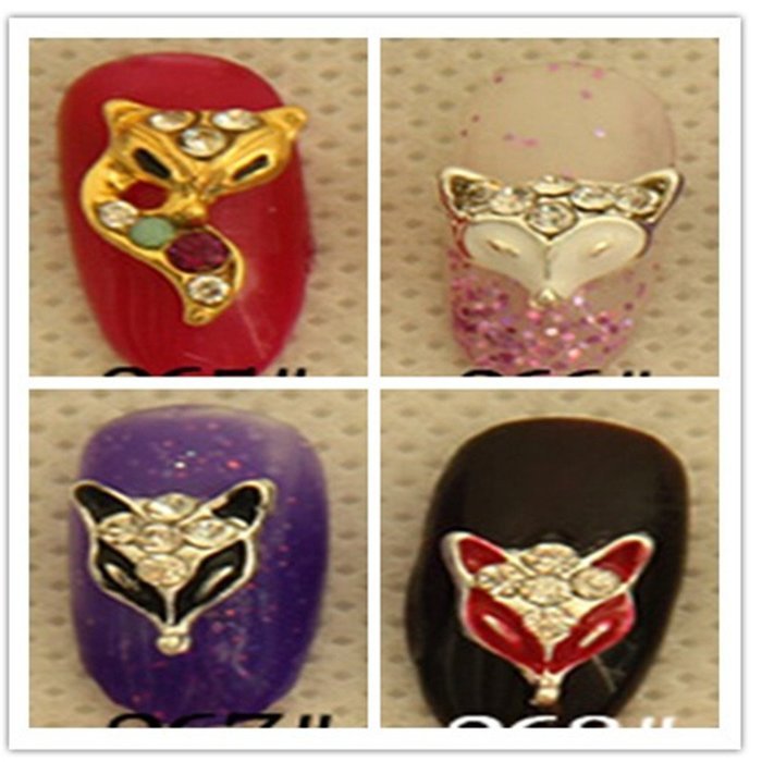 EVTECH 12 Pcs Nail Decal Rhinestones Crystal Diamond Gems Animal 3D Alloy Silver Fashion Style Nail Art Tool Carve... N3