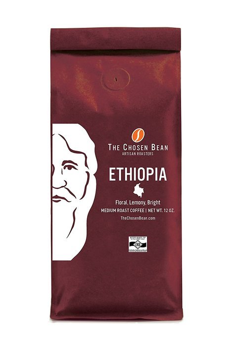 Ethiopia Yirgacheffe The Chosen Bean Origin Micro Roasted Medium Roast Gourmet Ground Coffee 12-Ounce N2
