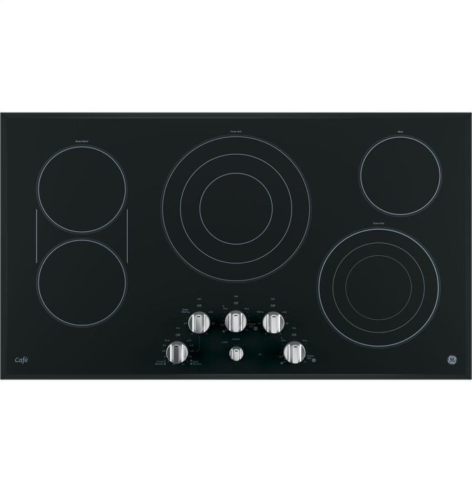GE Cafe CP9536SJSS 36" Built-in Electric Cooktop with Five Elements Knob Controls Stainless Steel Clad Aluminum...