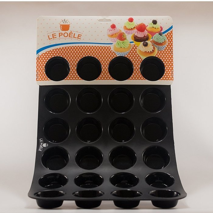 Silicone Cupcake Molds, Le Poele, for Baking, 24 Cups Mini Muffin Pan. BPA Food Grade Silicone, Non-stick, Easy...