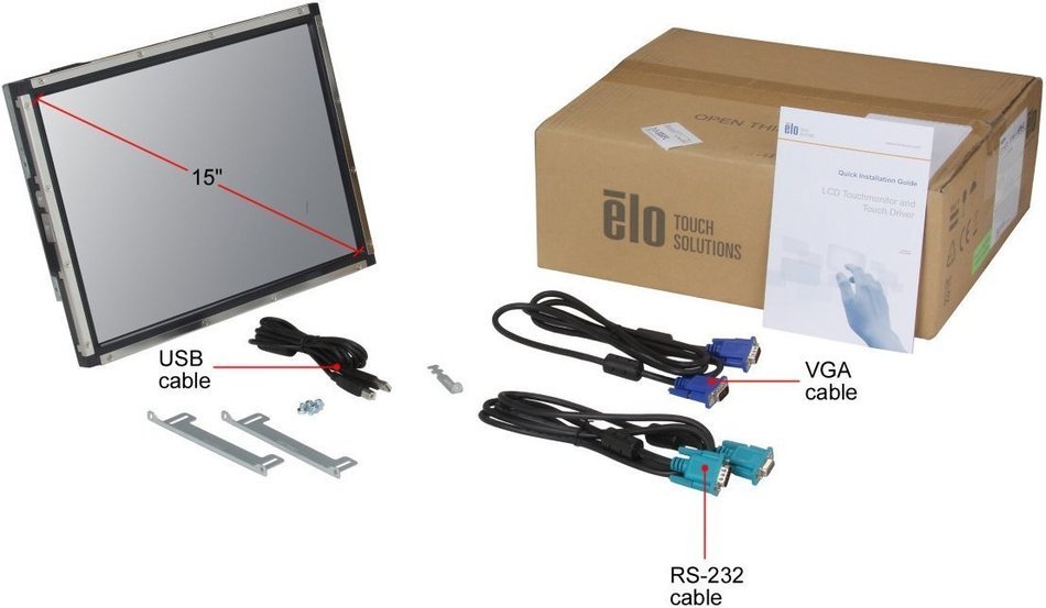 Elo Rear Mount Touchscreen E701210 15-Inch Screen LCD Monitor N4