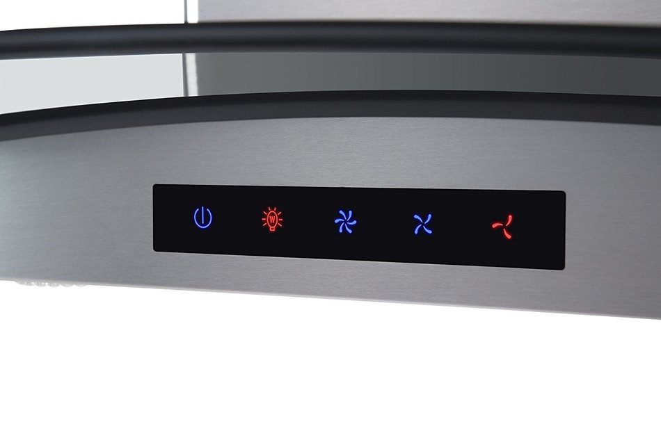 Kitchen Bath Collection HA75-LED Stainless Steel Wall-Mounted Kitchen Range Hood with Tempered Glass Canopy and...