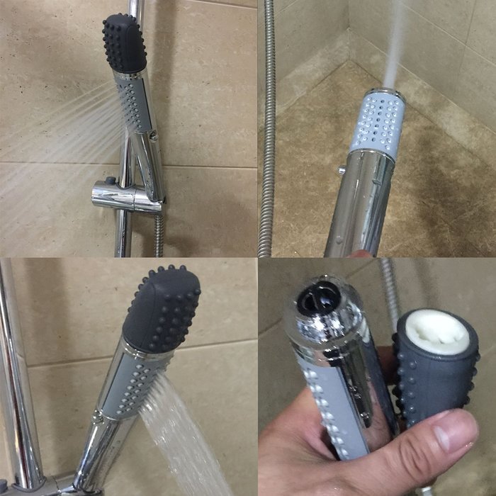 ZhenDe Wall-Mount Durable Bathroom 4-Function ABS High Pressure Hand Shower Head Rainfall Rainshower Massage Shower... N11