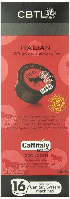 CBTL Italian Espresso Dark Capsules By The Coffee Bean & Tea Leaf, 16-Count Box N4