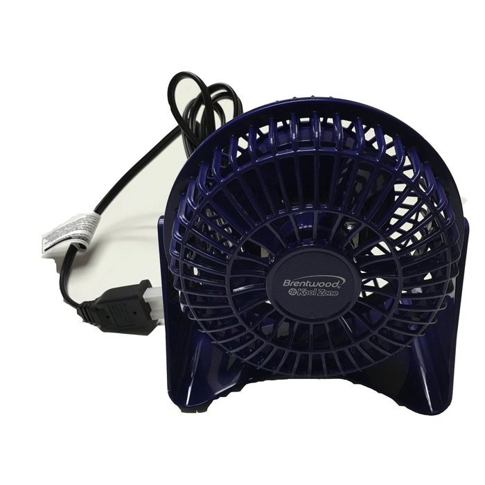 BRENTWOOD AC ADAPTER PERSONAL DESK MINI FAN 4" OFFICE KITCHEN (Black) N12