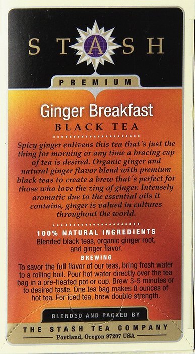 Stash Tea Chai Spice Black Tea, 20 Count Tea Bags in Foil (Pack of 6) N25