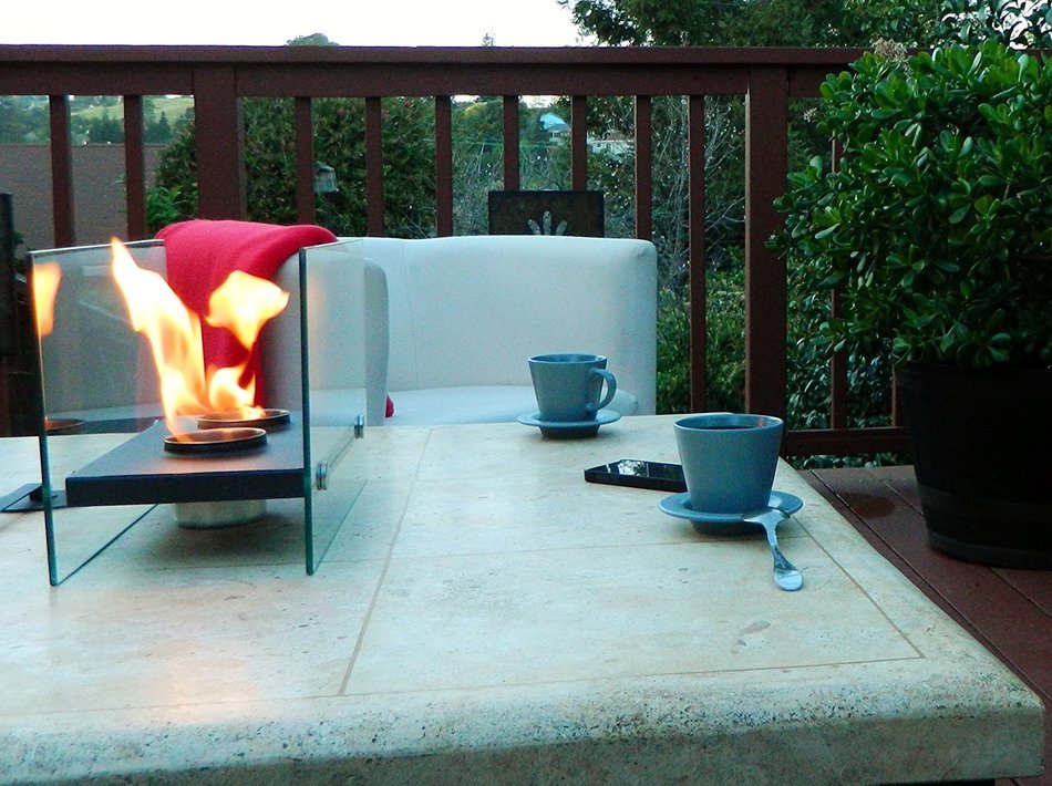 Tabletop Fireplace (Chiminea) Portable For Indoors/Outdoors. Uses Ethanol, Modern, Ventless, Does Not Emtit Unsafe... N9