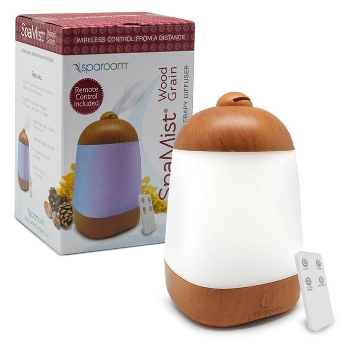 SpaRoom SpaMist Wood Grain Ultrasonic Aromatherapy Essential Oil Diffuser and Ultrasonic Cool Misting Humidifier N6