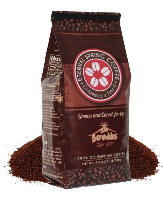 Eternal Spring Coffee Eternal Spring Whole Bean Colombian Coffee &ndash; 17.6 oz N7