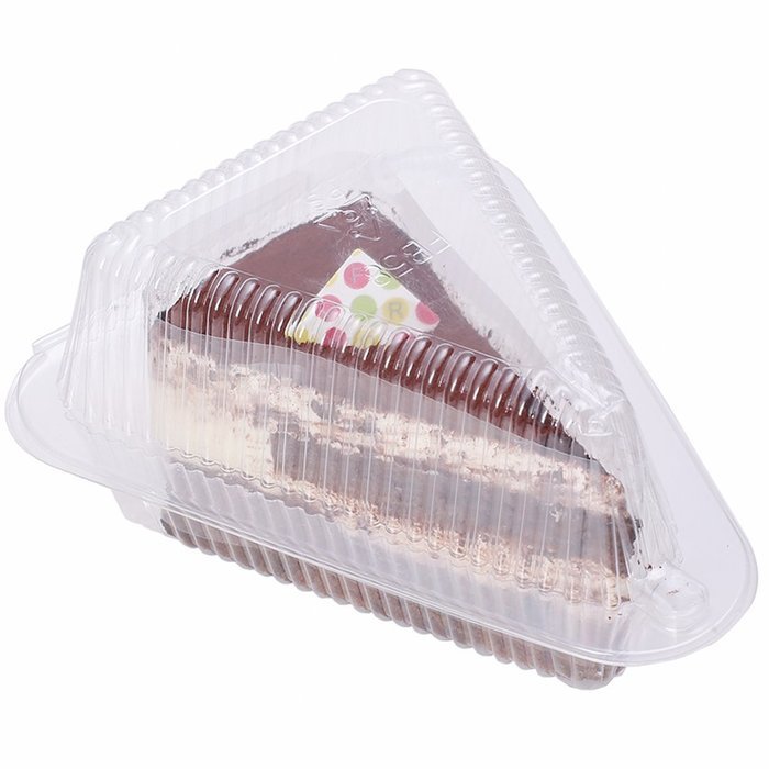 50x Premium Transparent Plastic Fruit Pie Cake Tart Holder Box for Slices or Wedges ~4in Length
