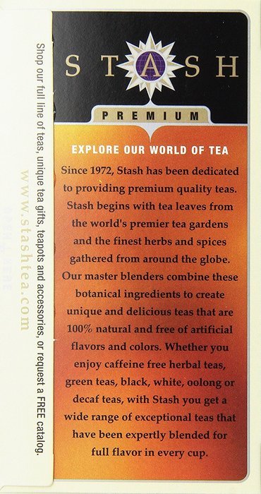 Stash Tea Chai Spice Black Tea, 20 Count Tea Bags in Foil (Pack of 6) N36
