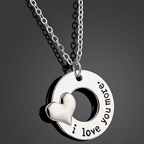 Fashion Lovely I LOVE YOU MORE Letter Heart Charm Choker Pendant Necklace Gift