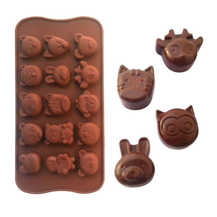 15 Animals Cartoon Shaped Fondant Cake Chocolate Pan Candy Silicone Mold Baking Pan Cake Mould Decoration