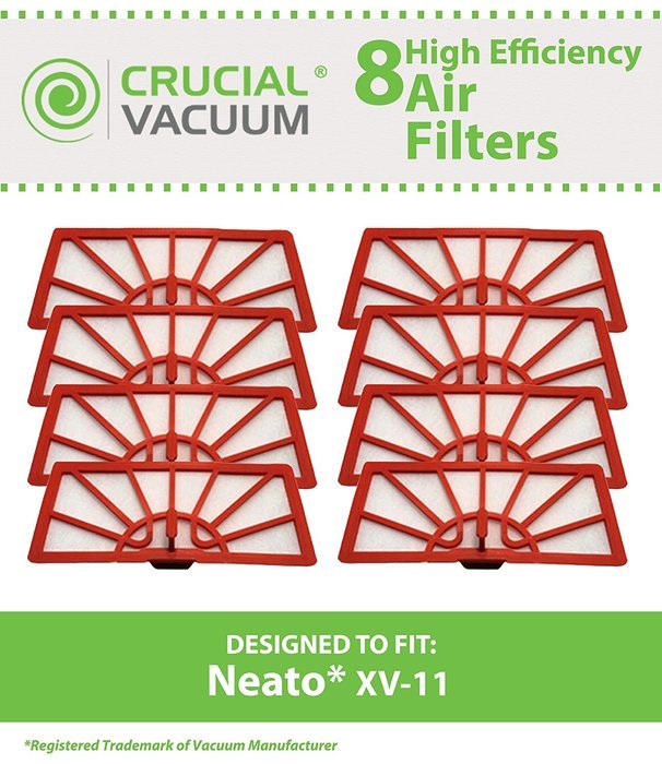 8 Neato XV-11 Air Filters Fits Neato XV-11 XV11 All Floor Robotic Vacuum Cleaner System; Compare to Neato Filter...