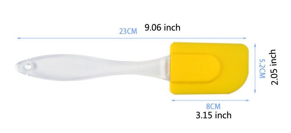 Lesirit Silicone Butter Scraper Brush With Transparent Handle,7.7-Inch,Pack of 7 (B) N7