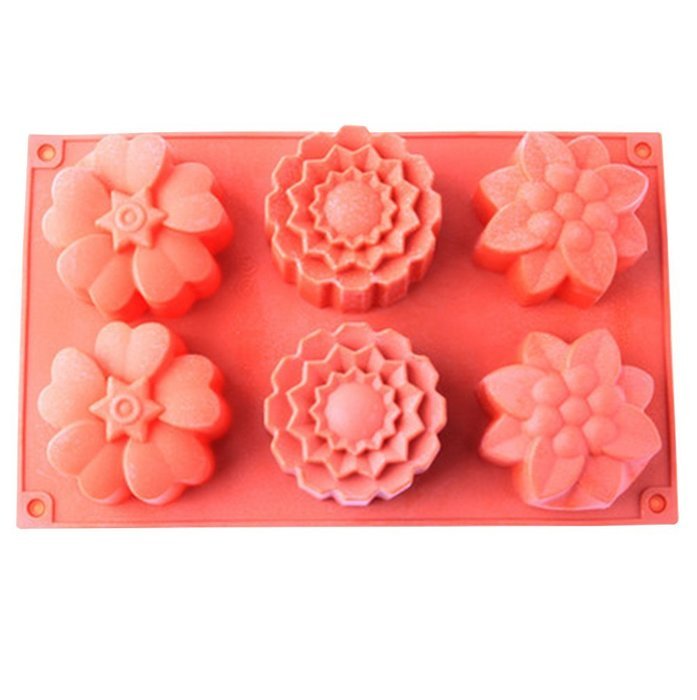 Aimeart Bakeware 6-Cavity Best Silicone Heatproof Mold for Homemade Soap Cupcake Muffin N3