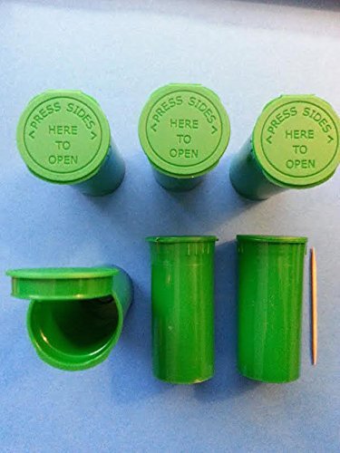 10 Pack of Green 13 Dram Pop Top Bottle Rx Vial Medical Herb Pill Box Container