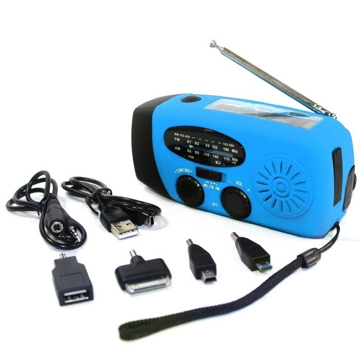 EpochAir Emergency Solar Hand Crank Self Powered AM/FM/NOAA Weather Radio, LED Flashlight, Smart Phone Charger...