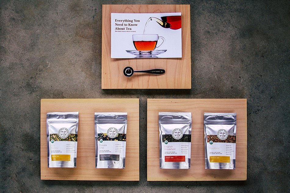 Golden Moon Loose Leaf Organic Herbal Tea Sampler Gift Set (48 Servings of Tea)