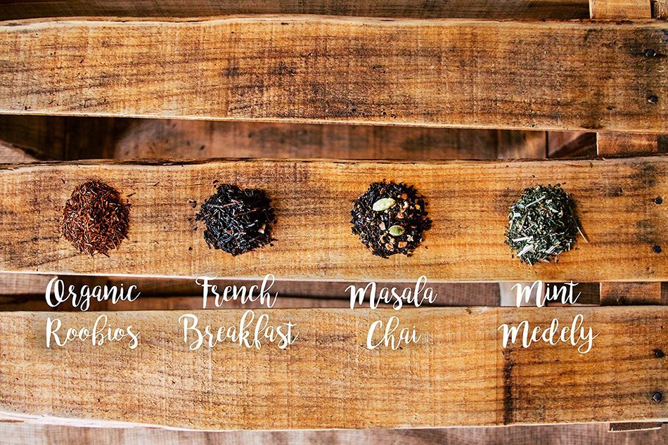 Golden Moon Loose Leaf Organic Herbal Tea Sampler Gift Set (48 Servings of Tea) N2