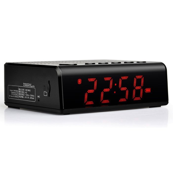 BonyTek Alarm Clock Radio,Portable Wireless Bluetooth Alarm Clock Speaker with FM Radio,TF Reader,MP3 Music Player... N3