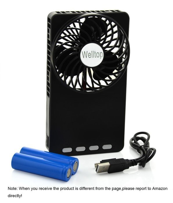 Welltop&reg; Mini Mirror Fan Handheld Pocket Fan Electric Personal Fans 3 Speeds Portable Mini USB 18650 Rechargeable... N2