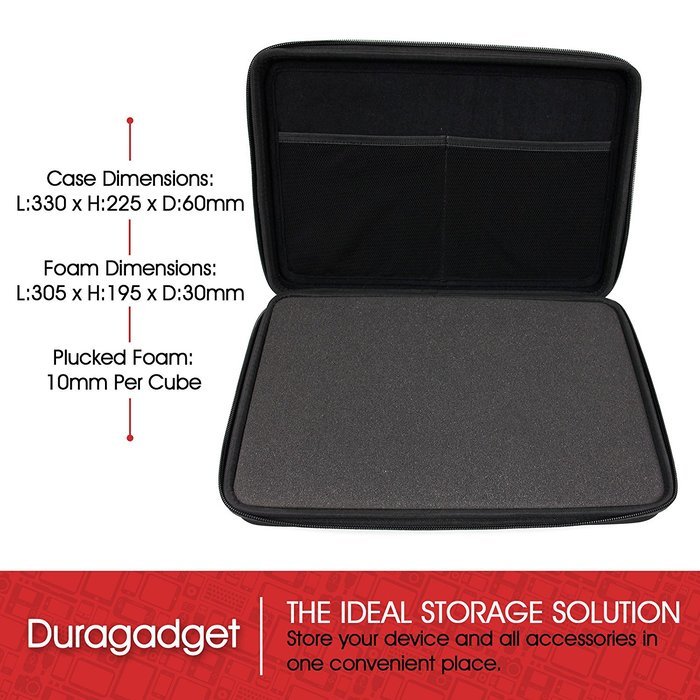 DURAGADGET HP Action Camera Case - Black Armoured EVA 'Shell' Storage Case with Fully-Customizable & Shock-Absorbing...