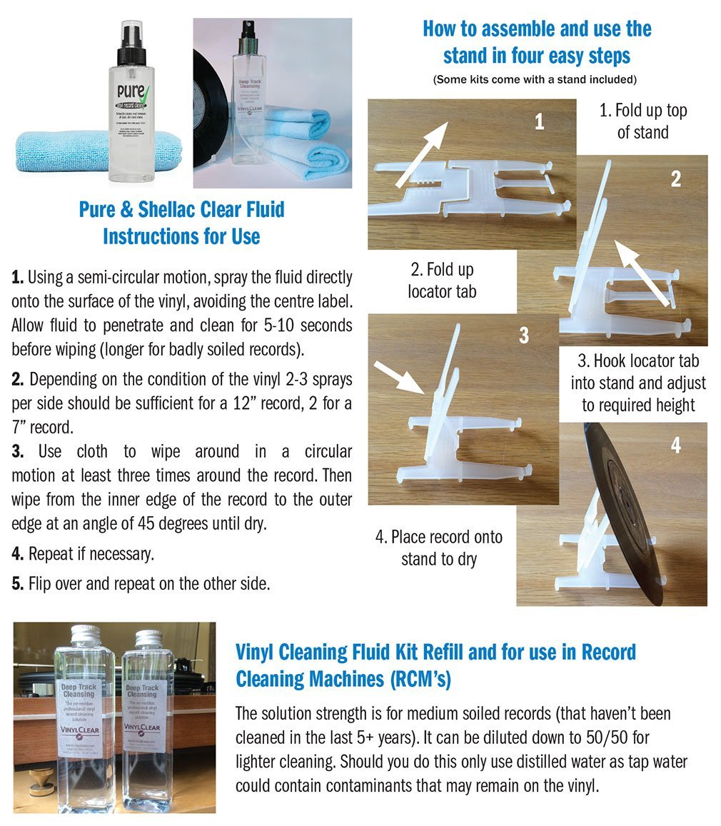 Antistatic Vinyl Record LP Cleaning Solution with Microfibre Cloth by